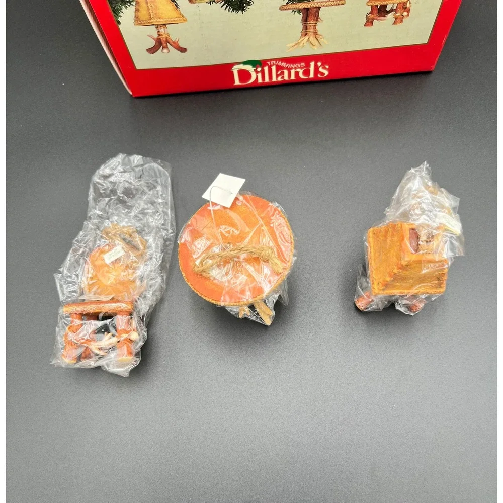 Dillard's Trimmings Set of 7 Antler Ornaments Rustic Cabin Furniture Christmas